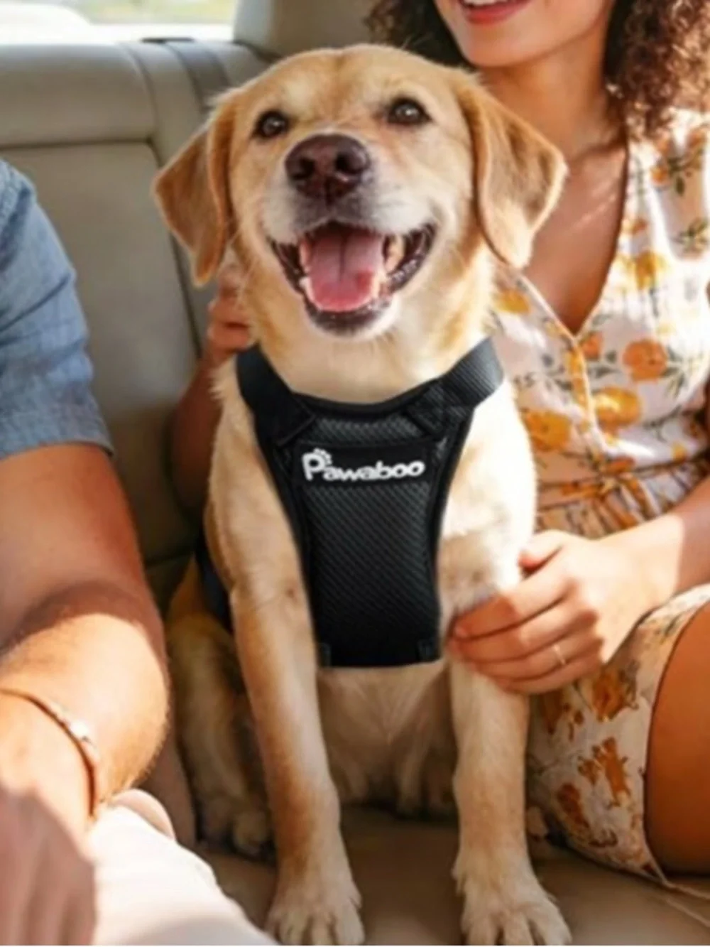 Pawaboo Black Adjustable Dog Harness Sz Med